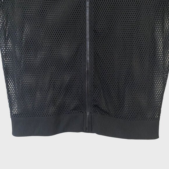 Victoria's Secret Sport Full-Zip Black Mesh Bomber Jacket Womens Medium Athletic - Picture 6 of 11